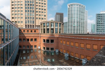 July 2021, Standing On Chamber Of Commerce In Rotterdam In The Netherlands. Event Rotterdam Rooftop Days, In The Netherlands