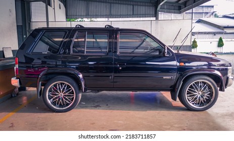 July 2022, Jakarta Indonesia, Black Nissan Terrano 4wd Parked In An Office In An Office In The City Of Jakarta Indonesia