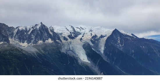 July 2022: The View Of Mont Blanc From Chamonix As Well As Mont BREVENT.