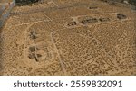 JULY 2024, RENO, NEVADA - aerial view of historic fort ruins at Historic Churchill Statea Park outside of Reno Nevada