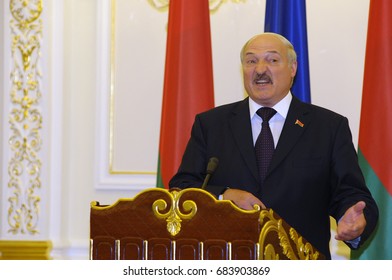 July 21, 2017. Kiev, Ukraine. Briefing Of President Of Belarus Alexander Lukashenko 