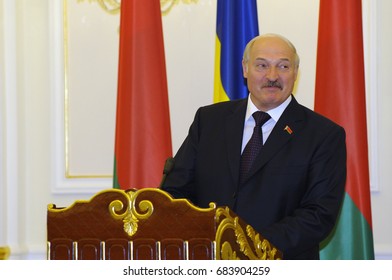 July 21, 2017. Kiev, Ukraine. Briefing Of President Of Belarus Alexander Lukashenko 
