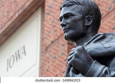 July 21, 2019 - Iowa City, Iowa, USA: Statue Of Nile Clarke Kinnick Jr. Who Was A Student And A College Football Player At The University Of Iowa. 