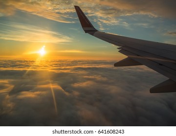 July 24, 2016, 23:43 Hours, Flying Over Norway, Near Bodo. Midnight Sun, Seen From The Window Of A Plane Wearing A Wing Print, Norwegian.com