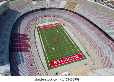 July 25, 2019 - Columbus, Ohio, USA: Aerial View Of Ohio Stadium, Also Known As The Horseshoe, The Shoe, Is An American Football Stadium In Columbus, Ohio, On The Campus Of The Ohio State University.