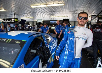 July 27, 2019 - Long Pond, Pennsylvania, USA: Kyle Larson (42) gets ready to practice for the Gander RV 400 at Pocono Raceway in Long Pond, Pennsylvania.