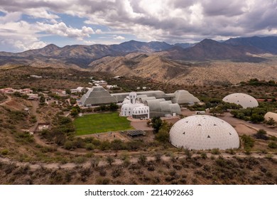 July 28, 2022, Oracle, Arizona, USA. Biosphere 2 Building, Part Of University Of Arizona Campus Near Tucson Arizona. Research Science Center.
