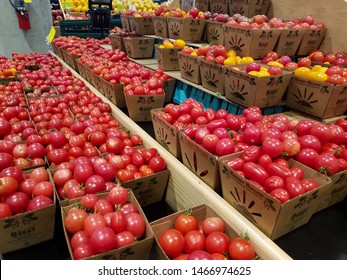July 28,2019, Whole foods Market,Hawaii : Fresh organic tomatoes selling at Whole foods supermarket.