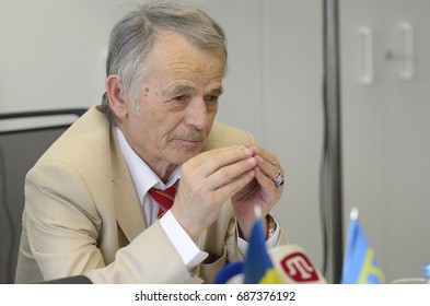 July 29, 2017. Kyiv, Ukraine. Press Conference Of Mustafa Dzhemilev, Member Of The Ukrainian Parliament And Leader Of The Crimean Tatar National Movement.