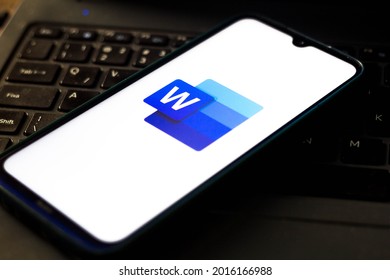 July 29, 2021, Brazil. In This Photo Illustration The Microsoft Word Logo Seen Displayed On A Smartphone