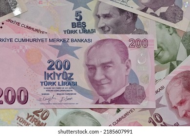 July 31,2022
Turkish Banknotes,Turkish Lira Numbers Macro Shot.5,10,20,200 Turkish Lira