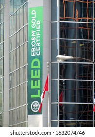 July 4, 2012, Ottawa, Canada, Leadership In Energy And Environmental Design LEED Certified Gold Promotional Sign