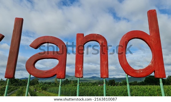 July 4 ,2022\
Ratchaburi, Thailand The use of transparent letters floating in the\
air in the open air. Makes you see the landscape around you well\
and is beautiful. 