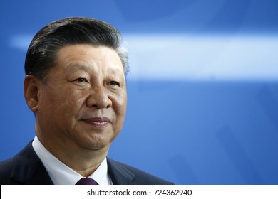 JULY 5, 2017 - BERLIN: Chinese President Xi Jinping at a press conference after a meeting with the German Chancellor in the Chanclery in Berlin.