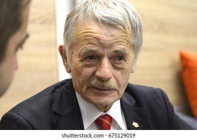 July 9, 2017. Kyiv, Ukraine. Mustafa Abduldzhemil Dzhemilev, Member Of The Ukrainian Parliament And Leader Of The Crimean Tatar National Movement, Giving An Interview.