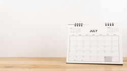 July Calendar On Wood Desk White Background.
Jul 2023 Agenda. 