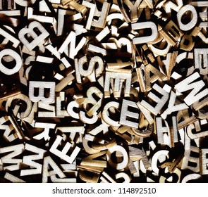 Jumbled Letters Made Of Wood Close Up