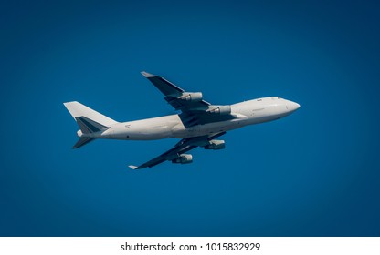 Jumbo Jet Takes Off From Airport.