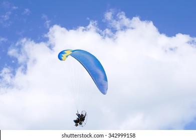 JUMEIRAH BEACH RESIDENCE, DUBAI, UAE - NOVEMBER 22, 2015: Parachutist, Skydiving Over Jumeirah Beach 