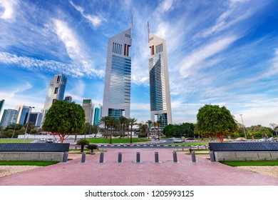 Jumeirah Emirates Towers, Dubai, UAE - March 2016: A View Of Emirates Tower And Hotel From DIFC