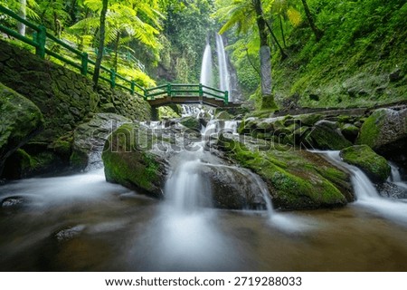 Jumog Waterfall in Karanganyar, Central Java, Indonesia Attracts Visitors With Its Natural Beauty and Flowing Water