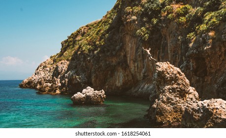 Jump From A Cliff In Sicily