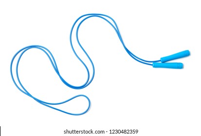 Jump Rope On White Background, Top View