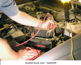 Jump Starting Car Late Night Typical Stock Photo Edit Now