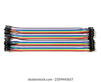 Jumper wires electronic equipment electrical circuit connection Automobile equipment. Control. On a white background.
