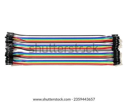 Jumper wires electronic equipment electrical circuit connection Automobile equipment. Control. On a white background.