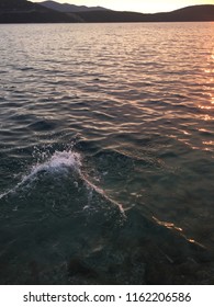 Jumping into sunset
