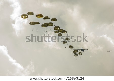 Jumping Parachutists