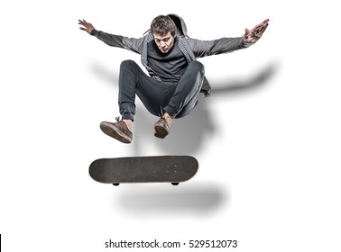 Jumping skateboarder isolated - Powered by Shutterstock