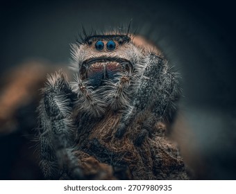 Jumpy the jumping spider, waiting for dinner