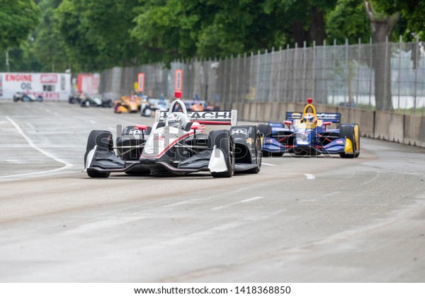 June 01, 2019 - Detroit, Michigan, USA: JOSEF\
NEWGARDEN (2) of the United States races through the turns during\
the  race for the Detroit Grand Prix at Belle Isle in Detroit,\
Michigan.
