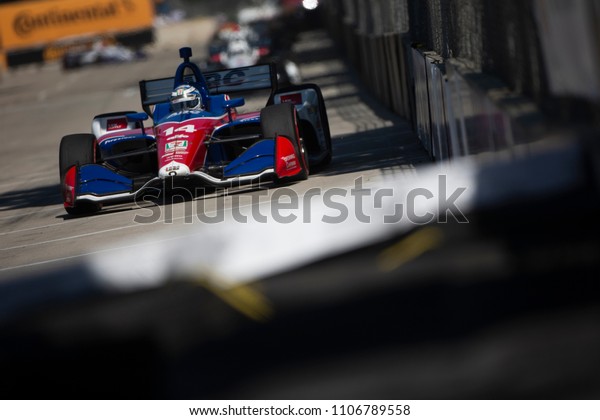 June 02, 2018 - Detroit, Michigan,\
USA: TONY KANAAN (14) of Brazil races during the Detroit Grand Prix\
at Belle Isle Street Course in Detroit,\
Michigan.
