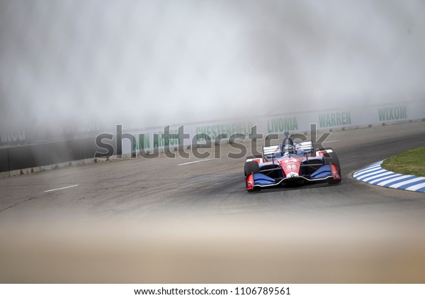 June 02, 2018 - Detroit, Michigan,\
USA: TONY KANAAN (14) of Brazil races during the Detroit Grand Prix\
at Belle Isle Street Course in Detroit,\
Michigan.