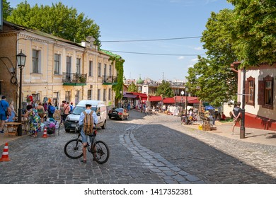 June 1, 2019. Andriivskyi Uzviz Street (Andriyivsky Descent) Kiev, Ukraine. Weekend Celebrations.