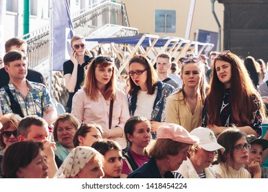 June 1, 2019 Festivities In The City On The Day Of Swedish Culture Women And Men Are Going To Watch A Cooking Show On The Street