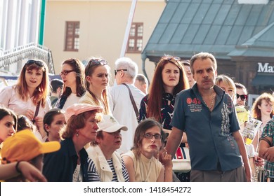 June 1, 2019 Festivities In The City On The Day Of Swedish Culture People Watch The Outdoor Cooking Show With Interest.