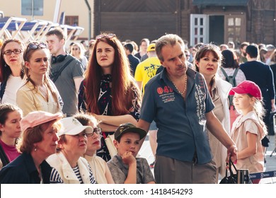 June 1, 2019 Festivities In The City On The Day Of Swedish Culture People Watch The Outdoor Cooking Show With Interest.