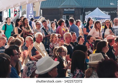 June 1, 2019 Festivities In The City On The Day Of Swedish Culture People Watch The Outdoor Cooking Show With Interest.