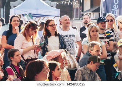 June 1, 2019 Festivities In The City On The Day Of Swedish Culture People Watch The Outdoor Cooking Show With Interest.