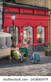 June 1. 2019. Street Vendors Are Suvinirs On Andriivskyi Uzviz Street (Andriyivsky Descent) Kiev, Ukraine. Weekend Celebrations.