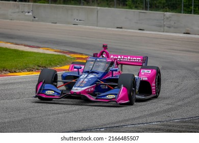 June 11, 2022 - Plymouth, WI, USA: ALEXANDER ROSSI (27) of Nevada City, California  prepares to practice for the Sonsio Grand Prix at Road America at Road America in Plymouth WI.