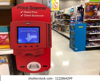 JUNE 13 2018 - MINNEAPOLIS, MN: Target Self Price Scanner Lets Customers Check The Price Of An Item In The Store