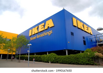 June 13 2021....Exterior Of IKEA Home Furnishing Superstore In Dublin Ireland