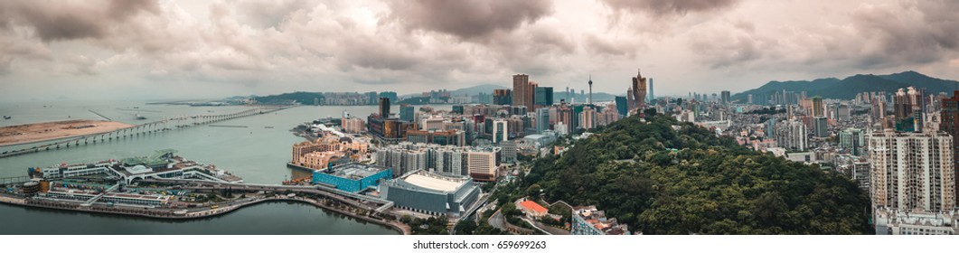 June 14, 2017 - Panoramic Aerial View Of Macau,China