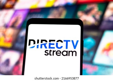 June 14, 2022, Brazil. In This Photo Illustration, The DIRECTV Stream Logo Is Displayed On A Smartphone Screen