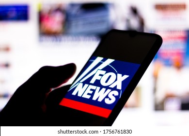 June 15, 2020, Brazil. In This Photo Illustration The Fox News Channel Logo Seen Displayed On A Smartphone.